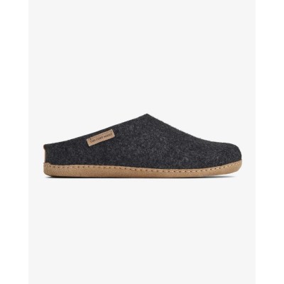 The cozy Sheep Uldtøffel med Skindsål – Mørkegrå/Koksgrå