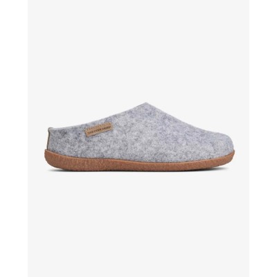 The cozy Sheep Uldtøffel med gummisål – Lysegrå