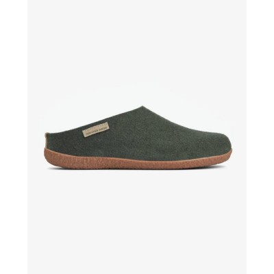 The cozy Sheep Uldtøffel med gummisål – Grøn