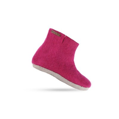 SHUS Uldstøvler m/skind sål – Pink